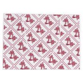 Red Floral Pattern Gift Bag Groot Cadeauzakje (Achterkant)