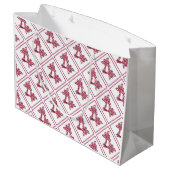 Red Floral Pattern Gift Bag Groot Cadeauzakje (Achterkant Gekanteld)