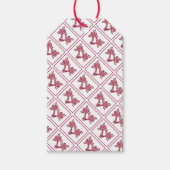 Red Floral Pattern Gift Label Cadeaulabel (Voorkant)