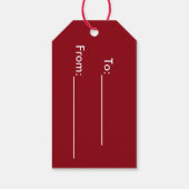 Red Floral Pattern Gift Label Cadeaulabel (Achterkant)