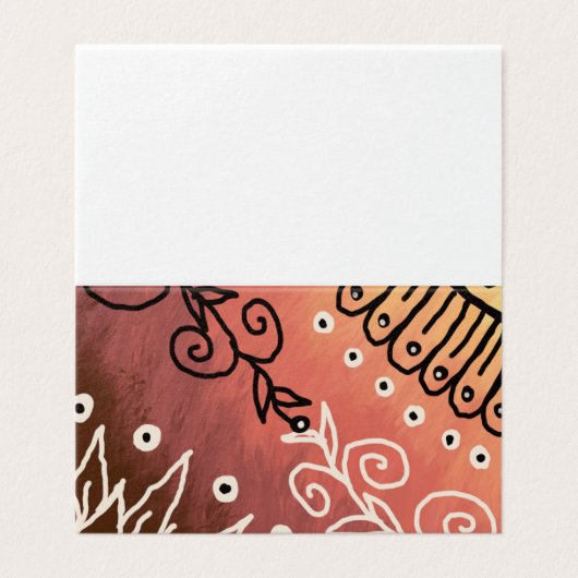 Red Floral Pattern Kaart (Buitenkant ongevouwen)