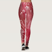 Red Floral Pattern Leggings (Achterkant)