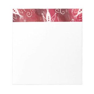 Red Floral Pattern Notitieblok