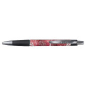 Red Floral Pattern Pen (Achterkant)