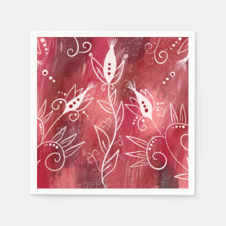 Red Floral Pattern Servet