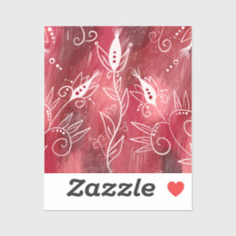 Red Floral Pattern Sticker