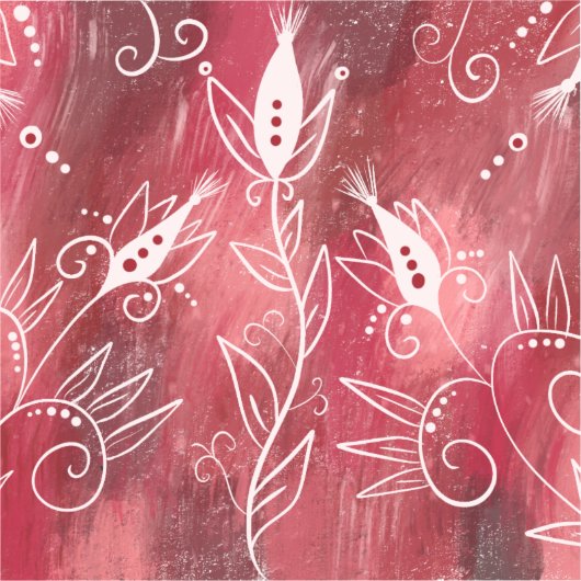 Red Floral Pattern Sticker (Voorkant)