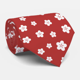 Red Floral Pattern Stropdas