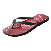 Red Floral Pattern Teenslippers (Schuin)