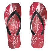 Red Floral Pattern Teenslippers (Voetbed)