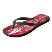 Red Floral Pattern Teenslippers (Schuin)