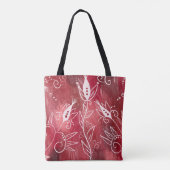 Red Floral Pattern Tote Bag (Achterkant)