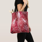 Red Floral Pattern Tote Bag (Dichtbij)