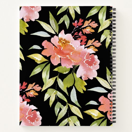 Red Floral Personalized Recipe Notitieboek (Achterkant)