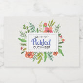 Red Floral Pickled Cummber Voedselcontainer Etiket (Enkel label)