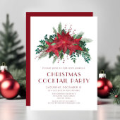 Red Floral Poinsettia kerstcadeau Kaart