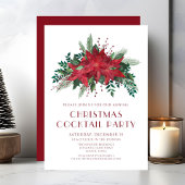 Red Floral Poinsettia kerstcadeau Kaart