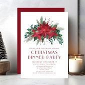 Red Floral Poinsettia kerstfeest Kaart