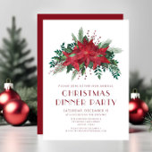 Red Floral Poinsettia kerstfeest Kaart