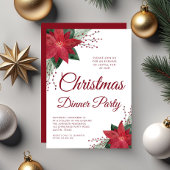 Red Floral Poinsettia kerstfeest Kaart