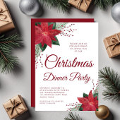 Red Floral Poinsettia kerstfeest Kaart