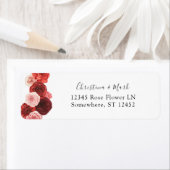 Red Floral Return-adreslabel Etiket (Insitu)