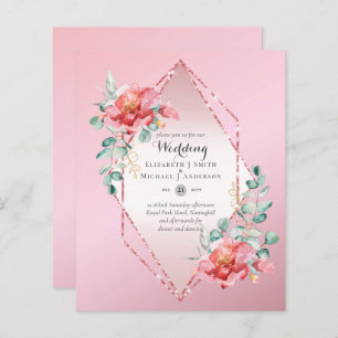 Red Floral roodbruin met lage begrotingGlitter Wed