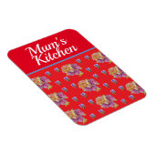 Red Floral Shabby Chic Rozen Roos Mums Kitchen Magneet (Rechterzijde)