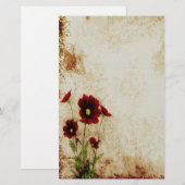 Red Floral Stationery Briefpapier (Voorkant / Achterkant)