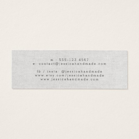 Red Floral Stud met juwelen kleine beeldkaart Mini Visitekaartjes (Achterkant)