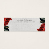 Red Floral Stud met juwelen kleine beeldkaart Mini Visitekaartjes (Voorkant)