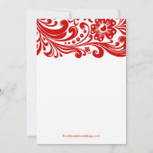Red Floral Swirl Bridal Shower Invitation Formulie Kaart (Achterkant)