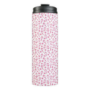 Red Floral Thermal Tumbler Thermosbeker