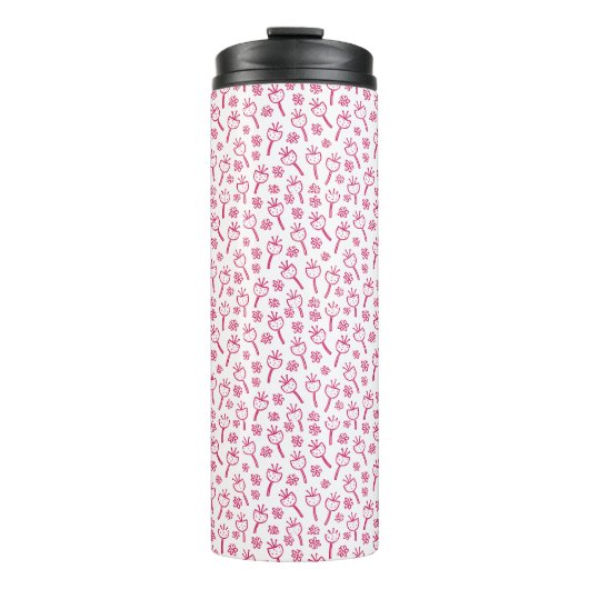 Red Floral Thermal Tumbler Thermosbeker (Voorkant)