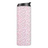 Red Floral Thermal Tumbler Thermosbeker (Gedraaid links)