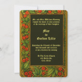 Red Floral Vine Border Wedding Kaart (Voorkant)