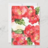 Red Floral Waterverf Bridal Shower Kaart (Achterkant)