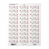 Red Floral Waterverf Return Address Labels (Full Sheet)