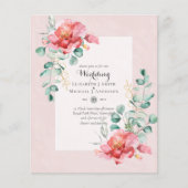 Red Floral Weddenschap met lage begroting (Voorkant)