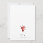 Red Floral Wedding Invitation Kaart (Achterkant)