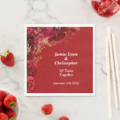 Red Floral Wedding Jubileum Napkins Servet (Insitu)