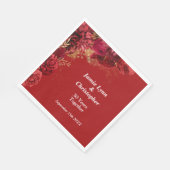 Red Floral Wedding Jubileum Napkins Servet (Hoek)