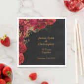 Red Floral Wedding Jubileum Napkins Servet (Insitu)