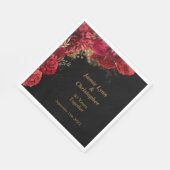 Red Floral Wedding Jubileum Napkins Servet (Hoek)