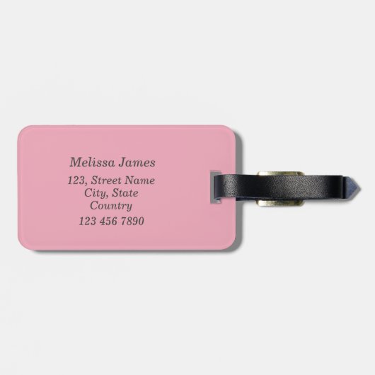 Red Floral Wildflower Monogram Bagagelabel (Achterkant horizontaal)