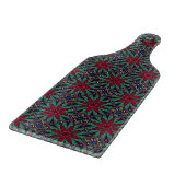Red Floral With Green and Blue Snijplank (Hoek)