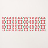 Red Floral Yogamat (Achterkant (horizontaal))
