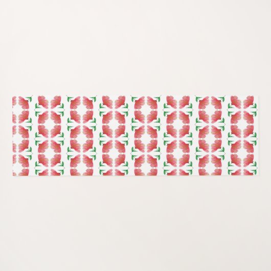 Red Floral  Yogamat (Achterkant (horizontaal))