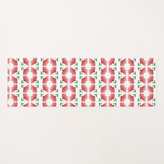 Red Floral  Yogamat (Voorkant (horizontaal))