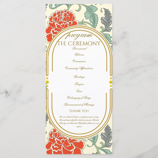 Red Florals with Green Leaves (Voorkant)